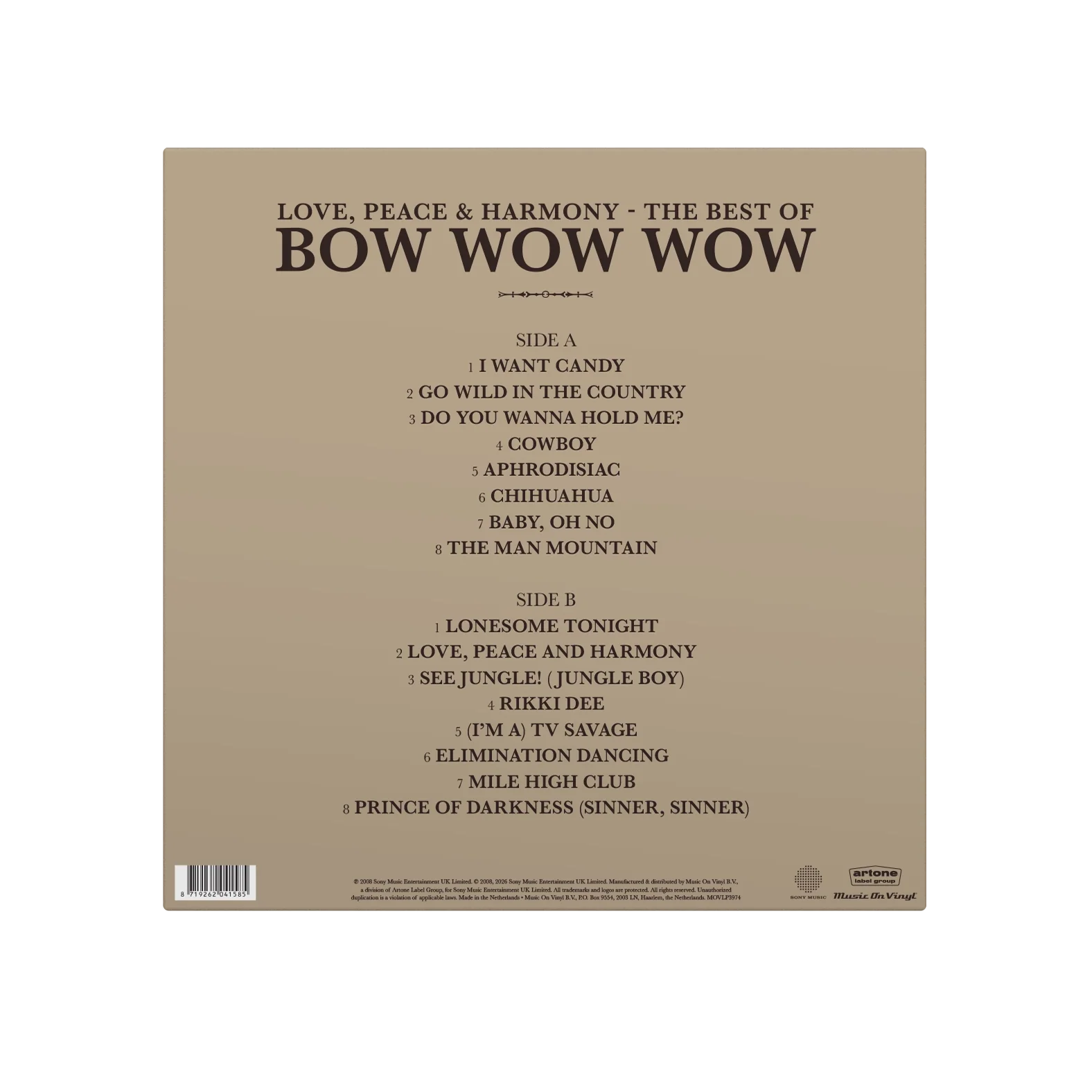 BOW WOW WOW - Love, Peace And Harmony (The Best Of...) [Reissue] - LP - Deluxe 180g Gold Coloured Vinyl [MAR 20] - Image 4